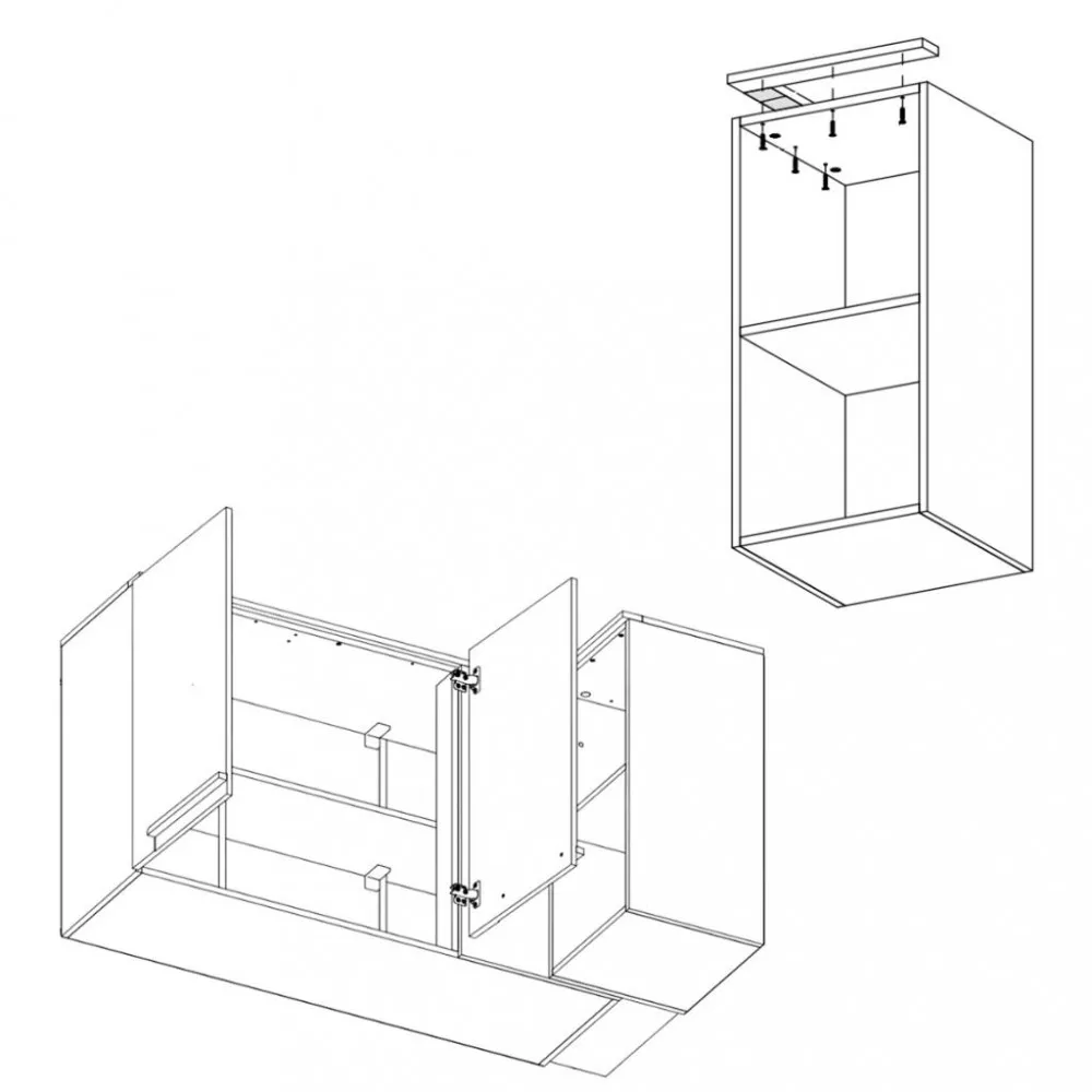 Armário Aéreo Canto 2 Portas Manhattan Herval