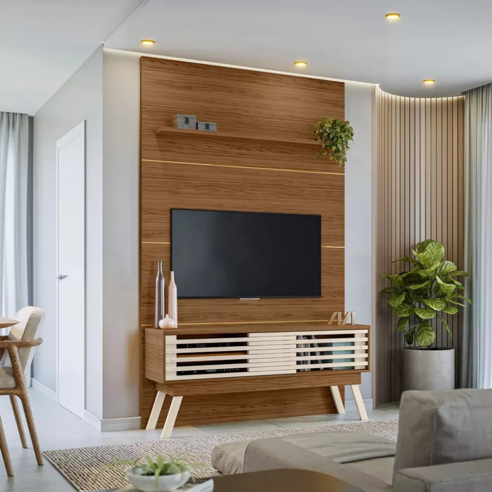 Image 0 of 4 of Painel para TV até 65 Polegadas 2 Portas com Pés Frizz Premium Madetec