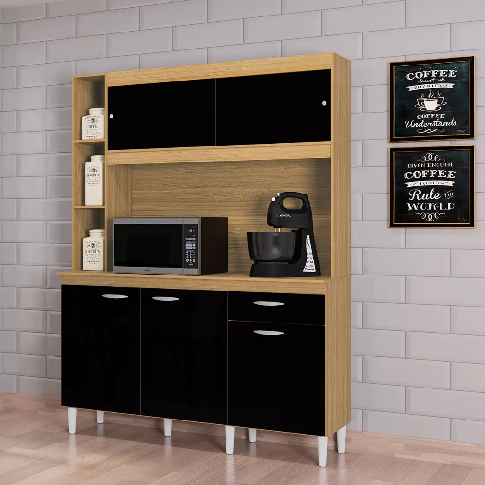 Cozinha Compacta 5 Portas 1 Gaveta com Tampo Duda Poquema
