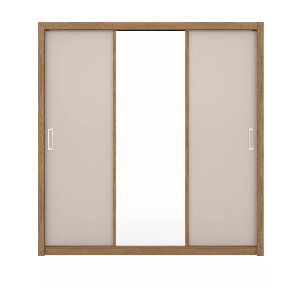 Guarda Roupa Casal com Espelho 3 Portas de Correr Residence Demóbile