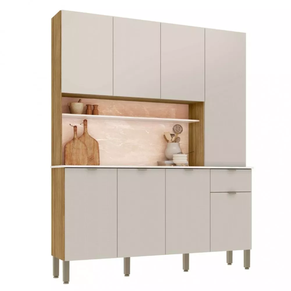 Cozinha Compacta 8 Portas 1 Gaveta com Tampo Slow Kits Paraná
