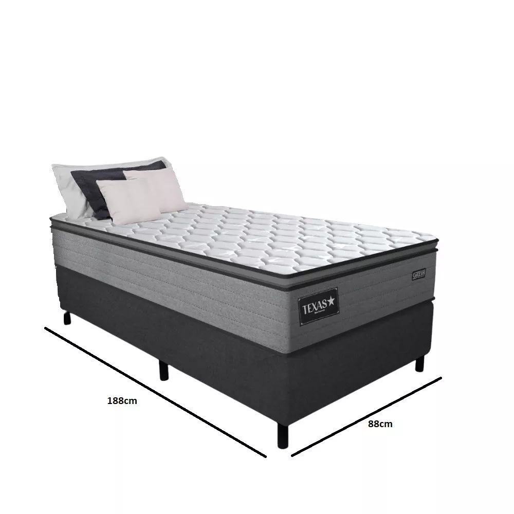 Cama Box Solteiro 88cm Molas EnsacadasTexas Gazin