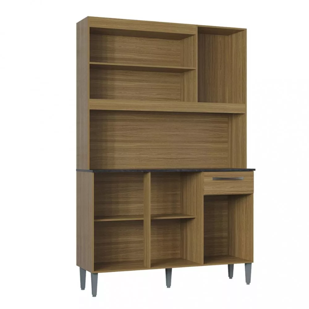 Cozinha Compacta 6 Portas 1 Gaveta 120cm Livia Poquema