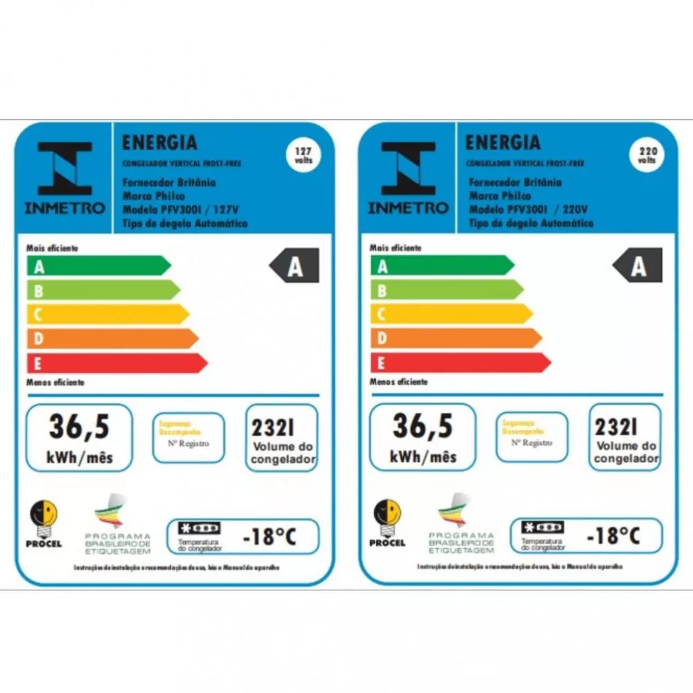 Freezer Vertical Philco 1 Porta PFV300I 232L