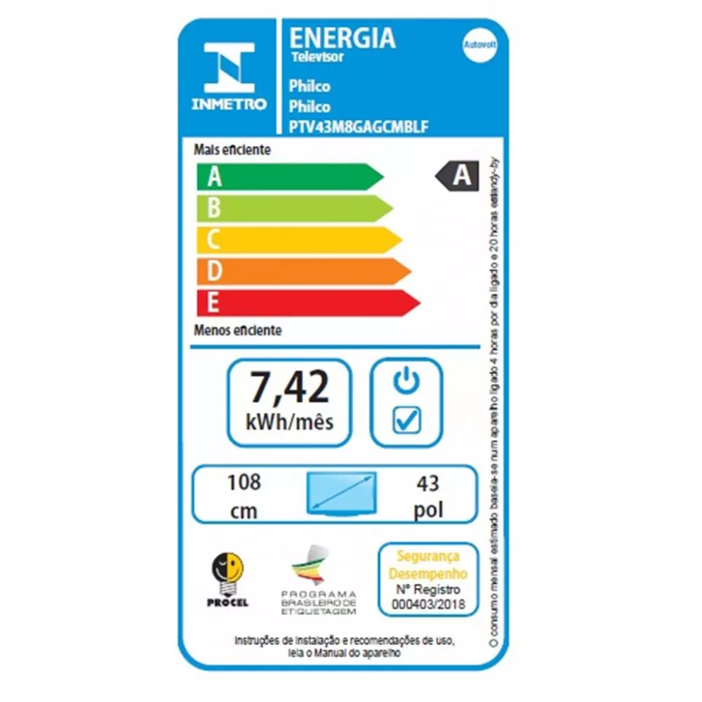 Smart TV Philco 43 Polegadas LED PTV43M8GAGCMBLF