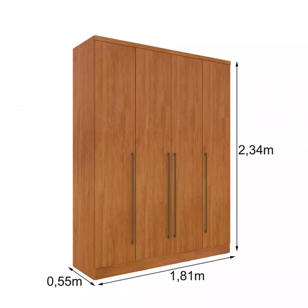 Guarda Roupa Solteiro 4 Portas 4 Gavetas Sevilla Tcil