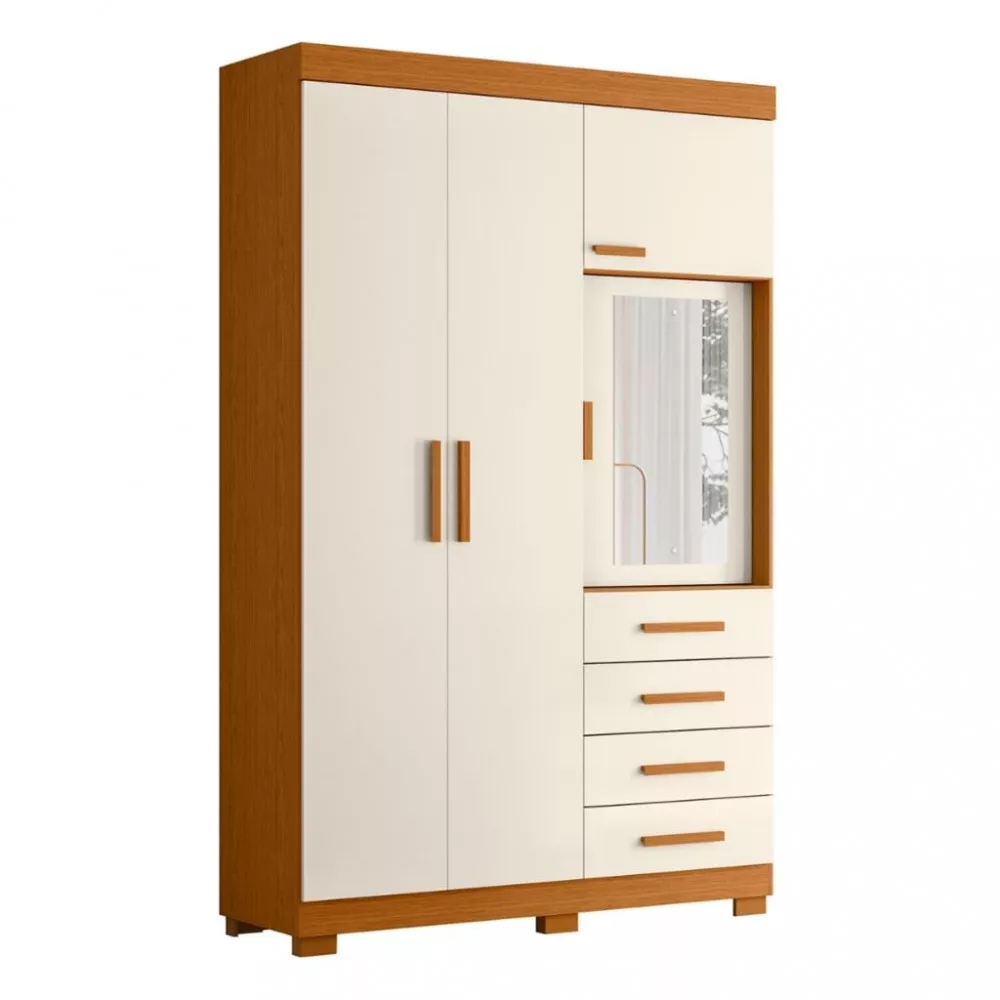 Guarda Roupa Solteiro  4 Portas 4 Gavetas Virtus Albatroz