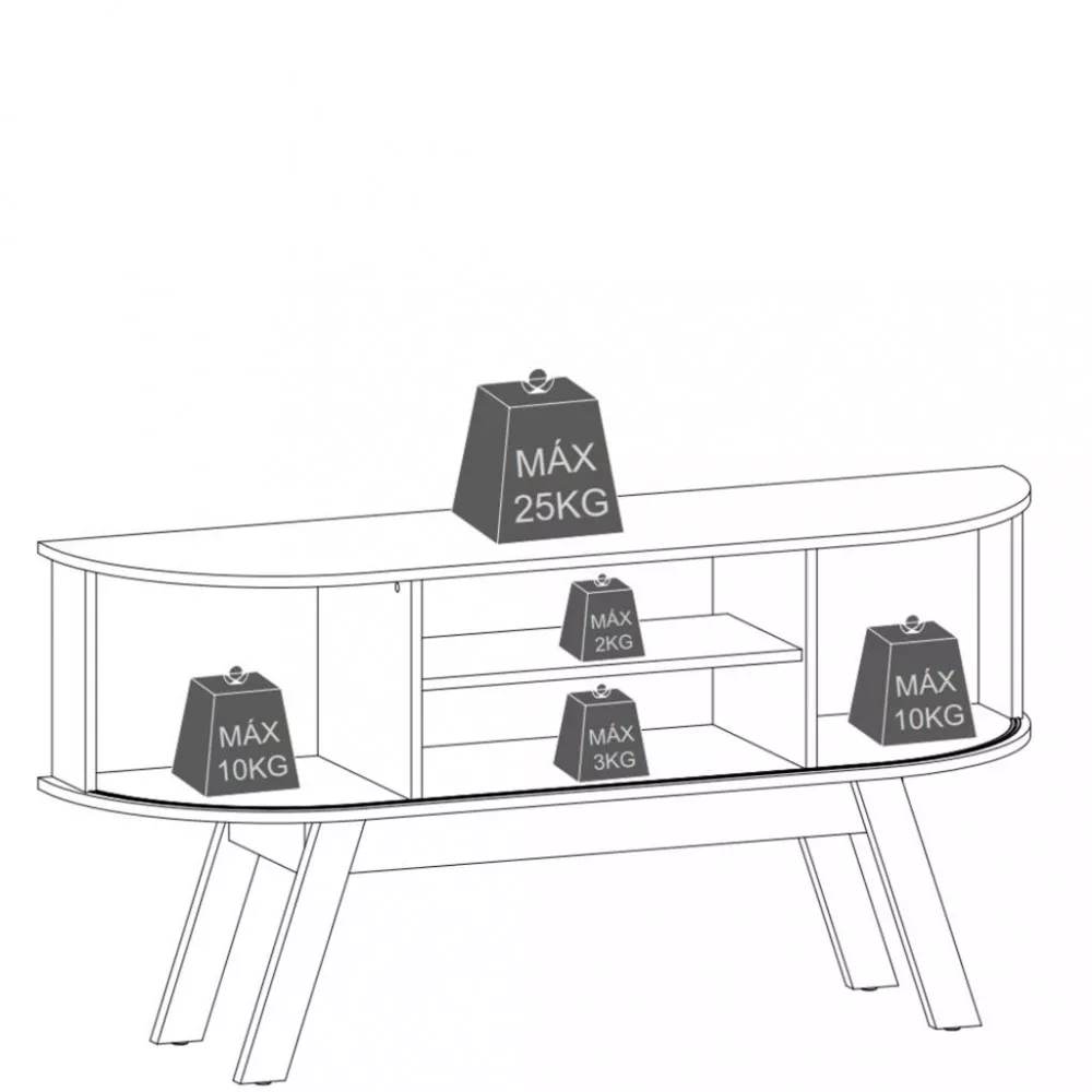 Rack para TV até 75 Polegadas 2 Portas com Pés Valência Madetec