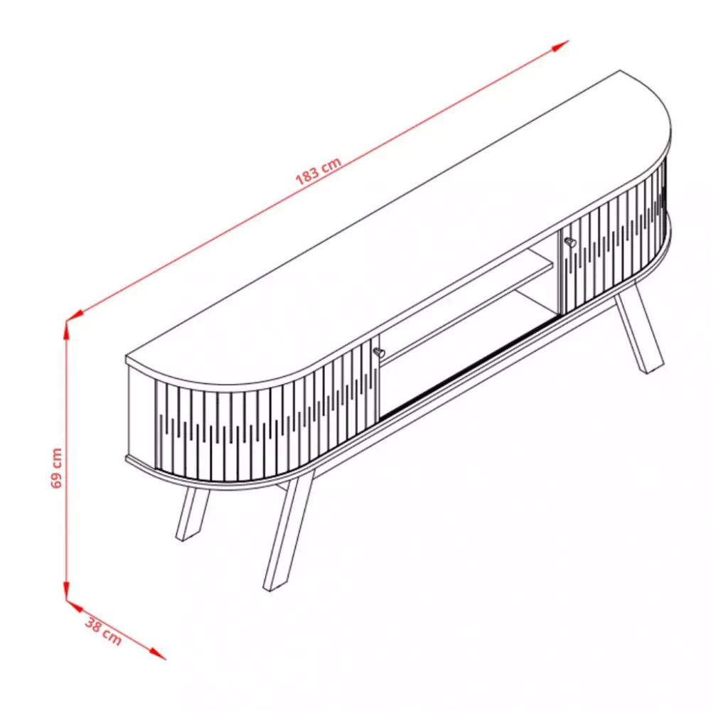 Rack para TV até 75 Polegadas 2 Portas com Pés Valência Madetec