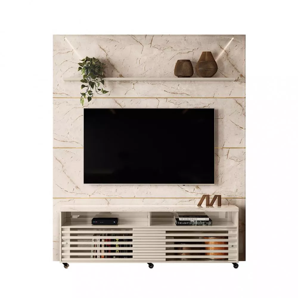 Image 1 of 4 of Painel para TV até 75 Polegadas 2 Portas com Rodizio Frizz Prestige Madetec
