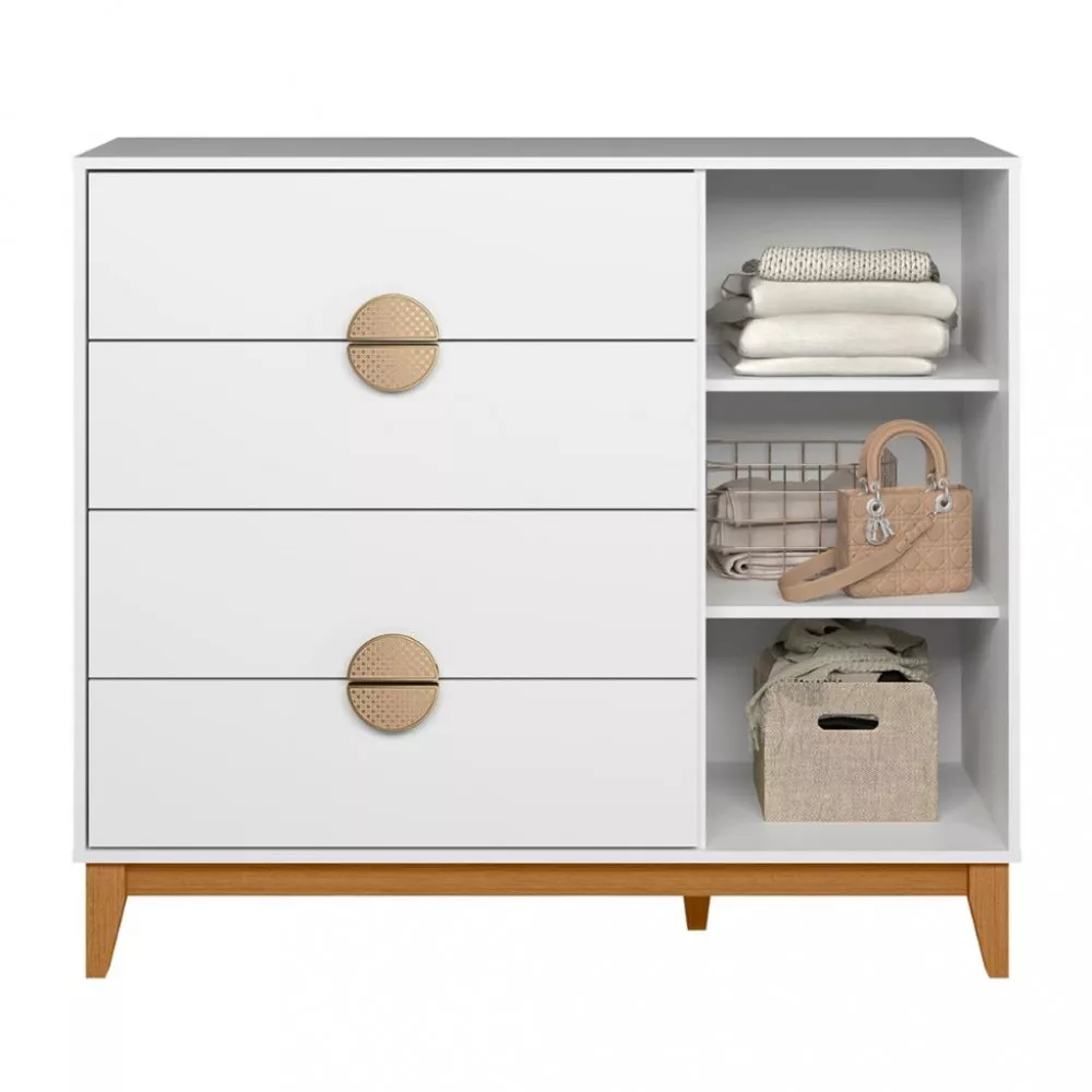 Cômoda 4 Gavetas 1 Porta com Pés Ipe Albatroz