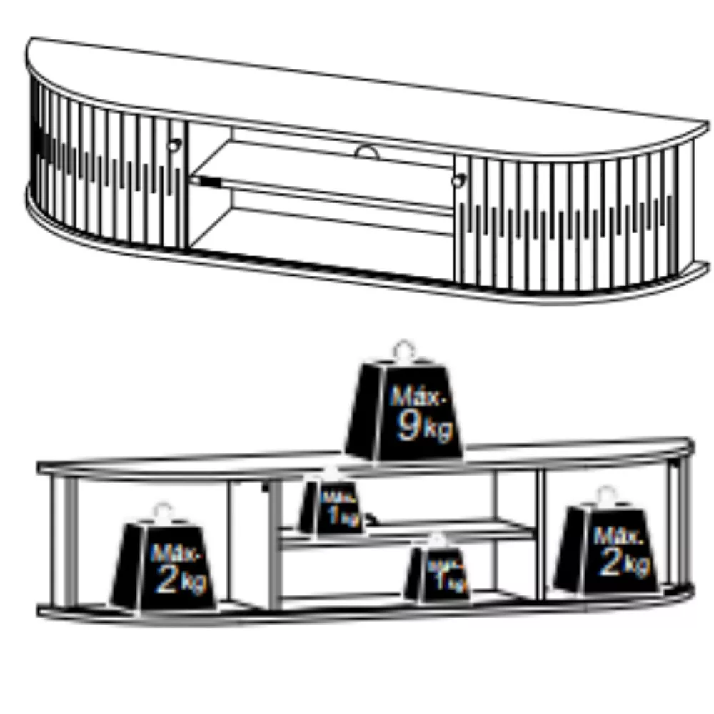 Rack Suspenso para TV até 75 Polegadas 2 Portas Algarve Madetec