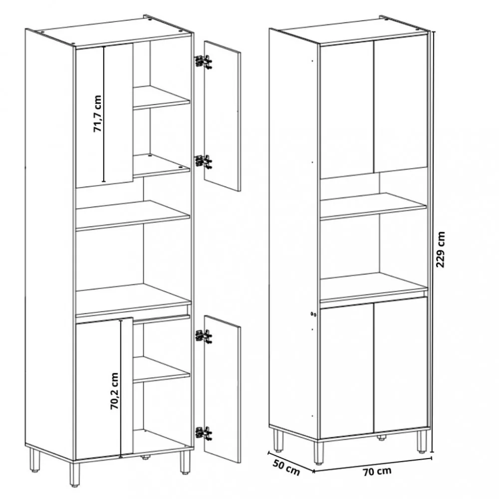 Paneleiro Torre Quente 4 Portas 70cm Denver  Herval