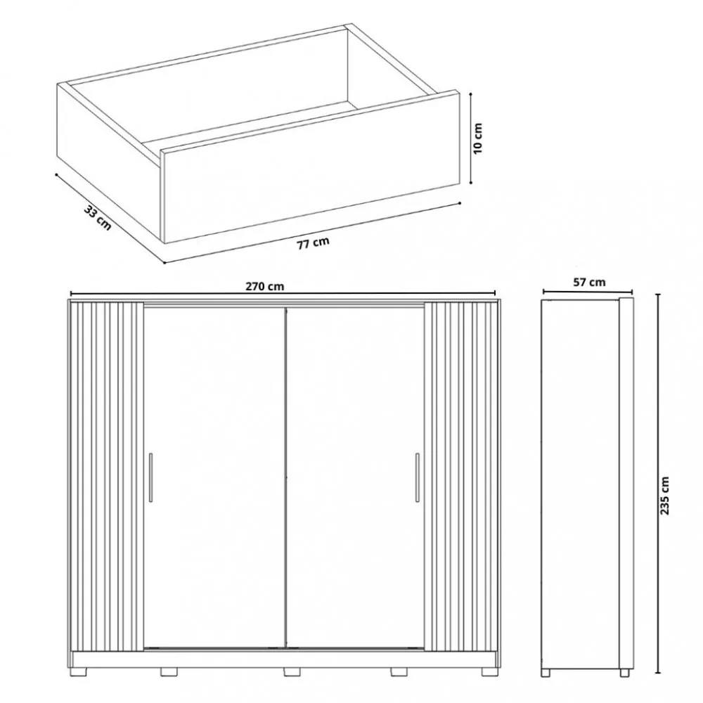 Guarda Roupa Casal Flex Ripado 4 Portas com Pés Jacaranda Albatroz