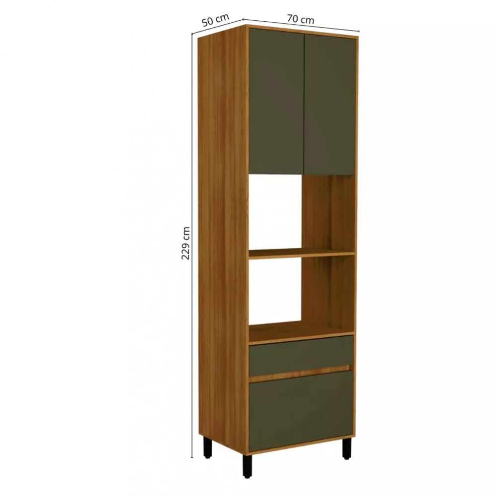 Paneleiro Torre Quente 2 Portas 2 Gavetas 70cm Denver  Herval