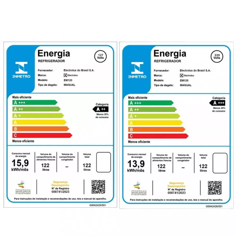 Frigobar Electrolux EM120 122L