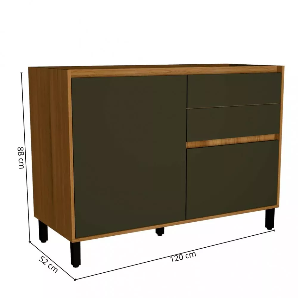 Balcão 1 Porta 3 Gavetas sem Tampo Denver Herval