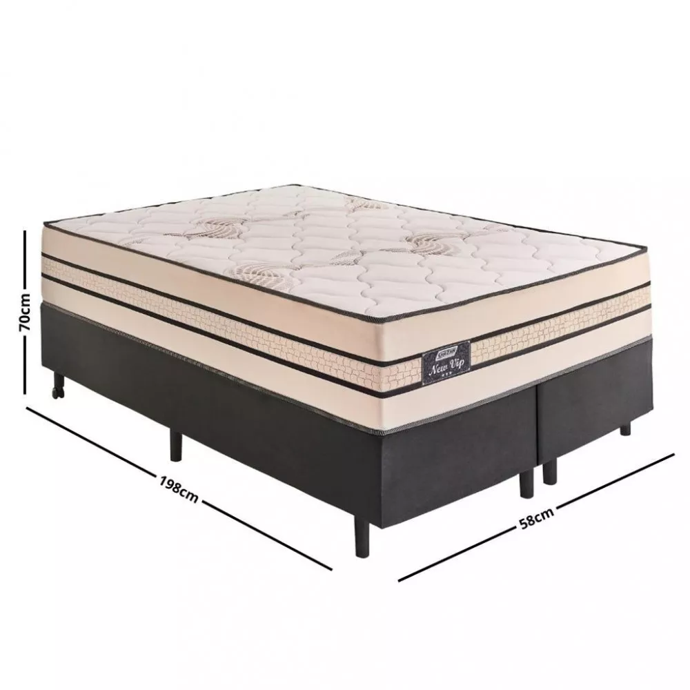 Cama Box Queen 158cm Molas Ensacadas New Vip Gazin