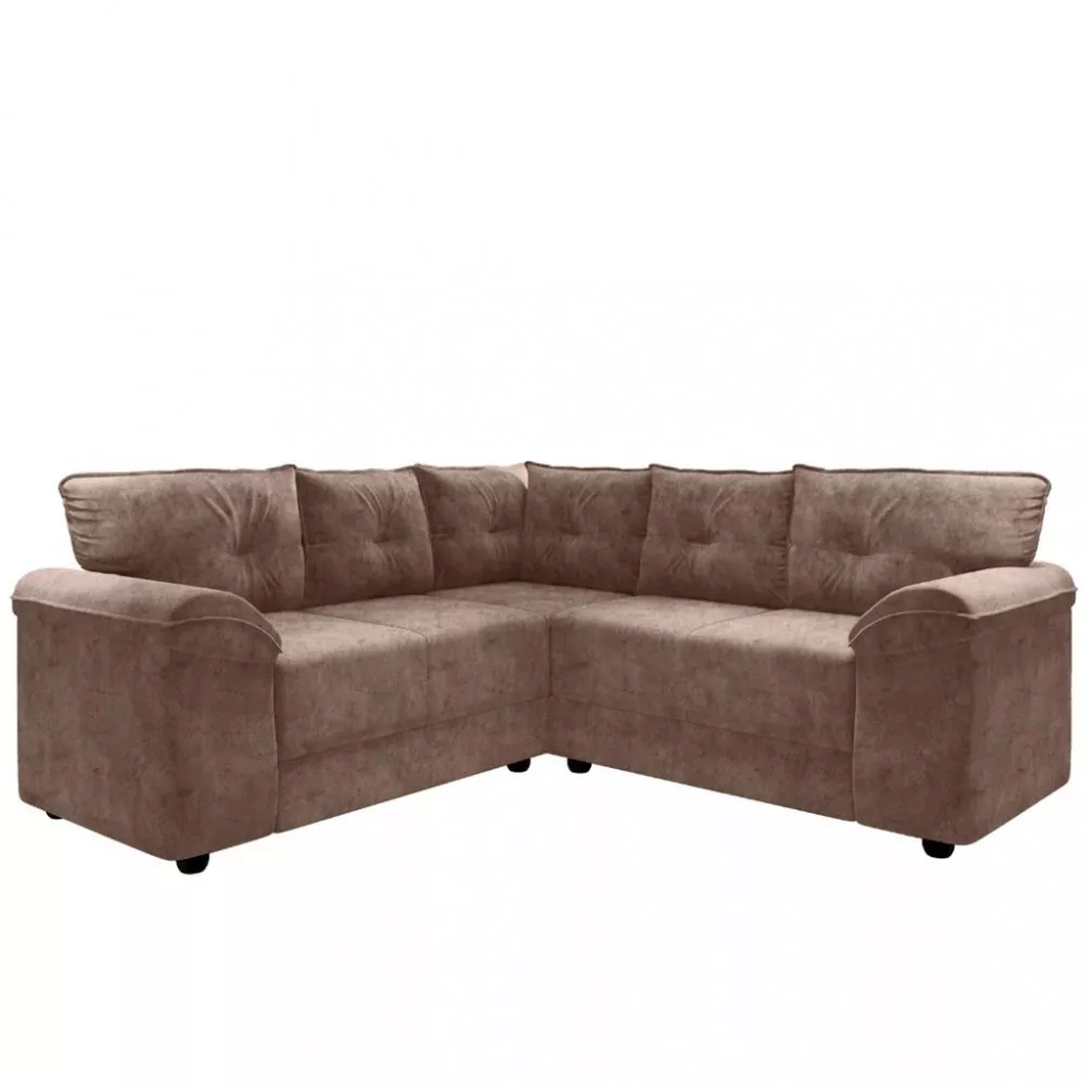 Sofá de Canto 5 Lugares Suede Irlanda Flash