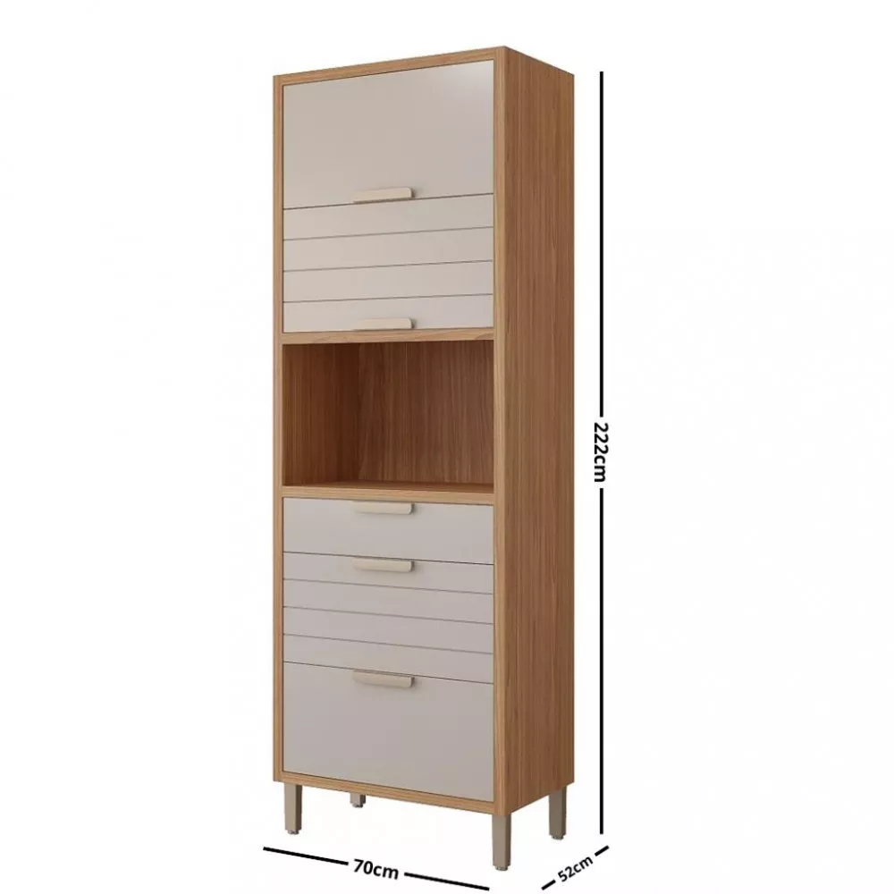 Paneleiro Torre Quente 3 Portas 2 Gavetas Eloise MGM Móveis