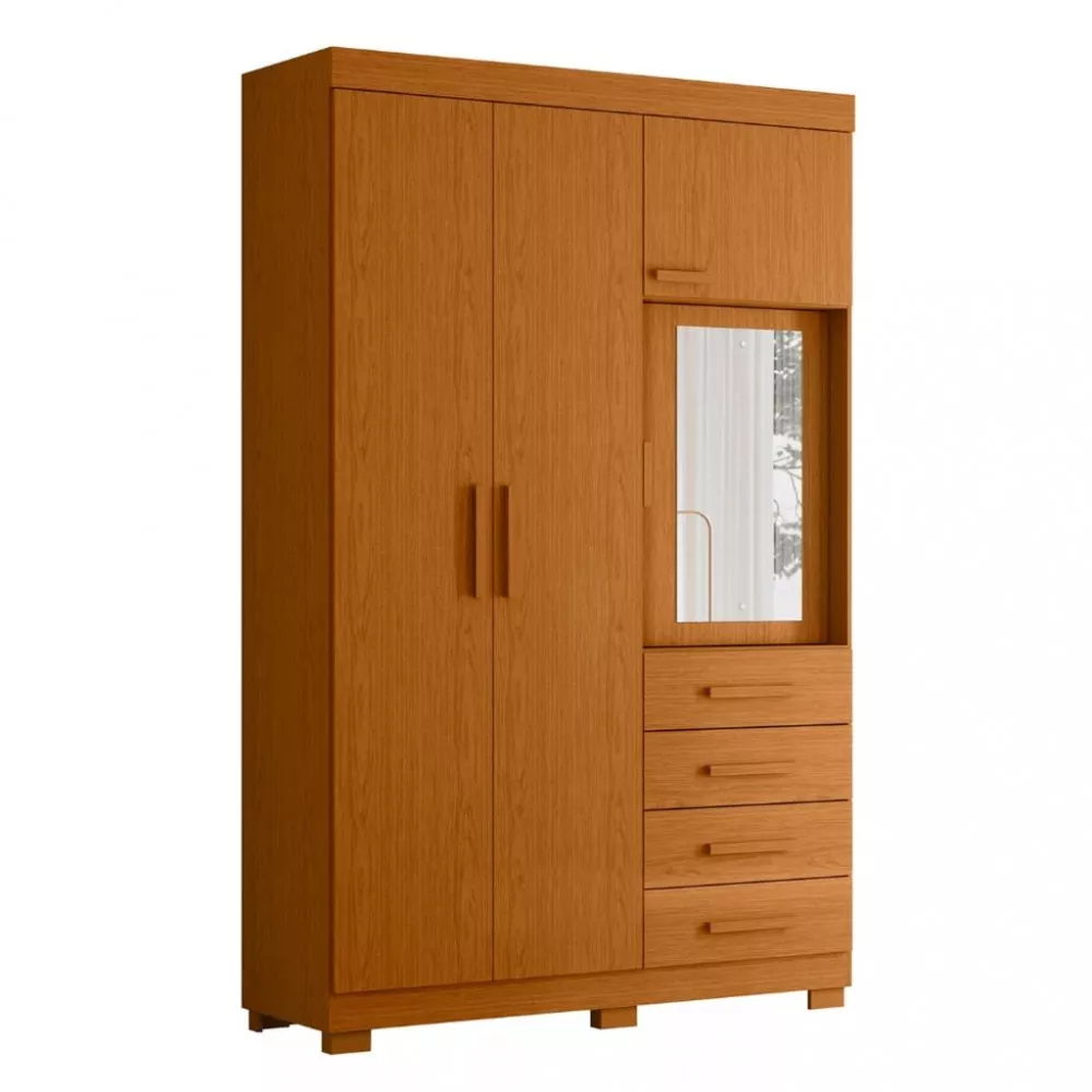 Guarda Roupa Solteiro  4 Portas 4 Gavetas Virtus Albatroz