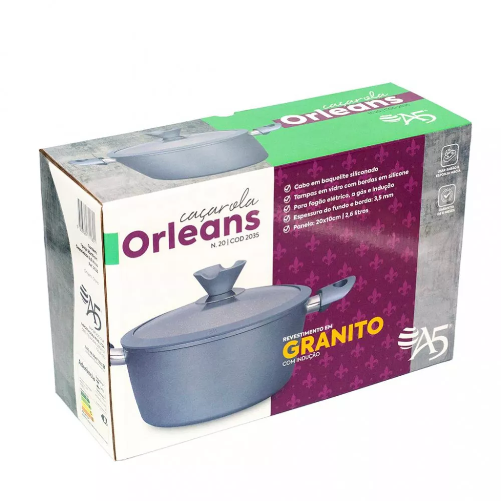 Image 3 of 4 of Panela A5 Orleans Granito N°20 com Tampa Com Indução