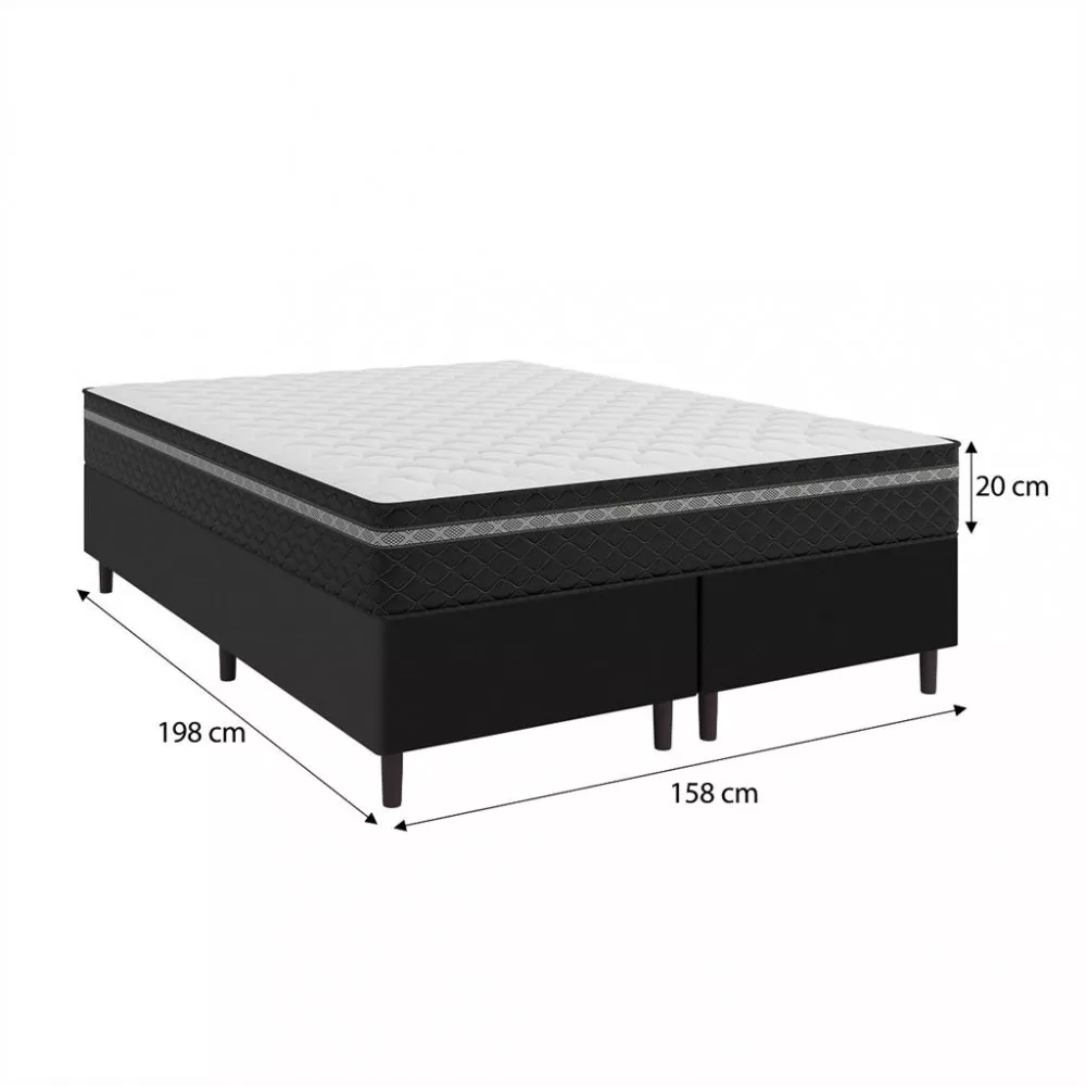 Cama Box Queen 158cm Molas Ensacadas Bari 2Cen Umaflex