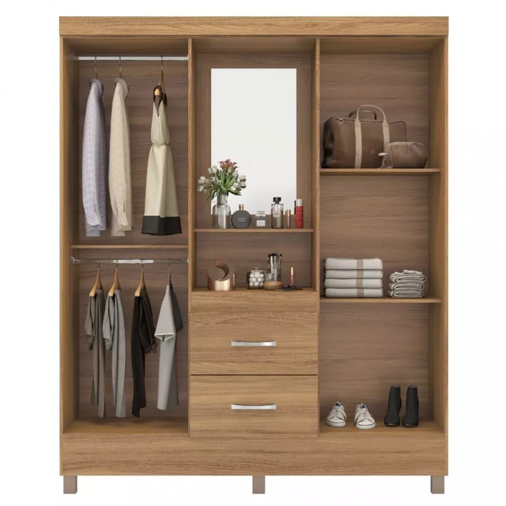 Guarda Roupa Solteiro 4 Portas 2 Gavetas Lord Demobile
