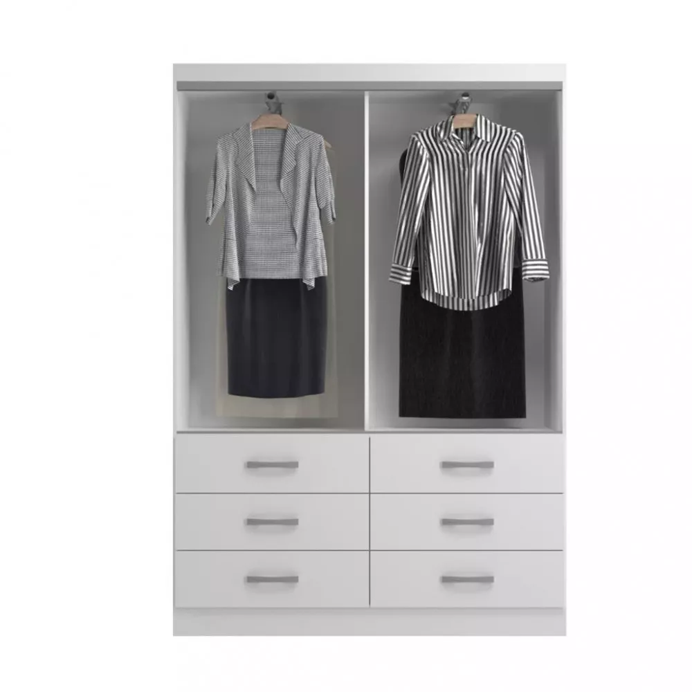 Guarda Roupa Solteiro 4 Portas 6 Gavetas Treviso Evidência