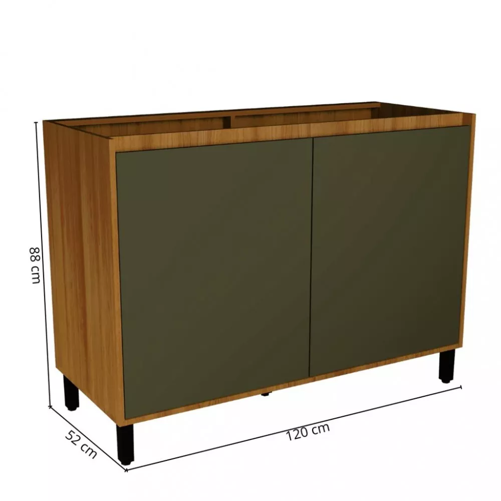 Balcão 2 Porta 120cm sem Tampo Denver Herval