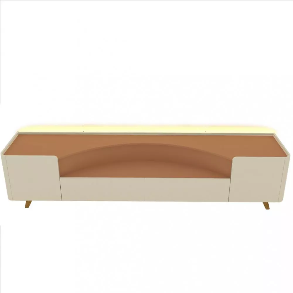 Rack para TV até 85 Polegadas 2 Portas 2 Gavetas Pés de Madeira Infinity Gelius