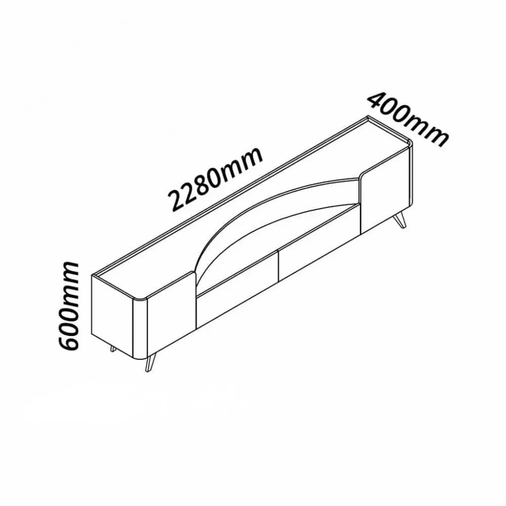 Rack para TV até 85 Polegadas 2 Portas 2 Gavetas Pés de Madeira Infinity Gelius