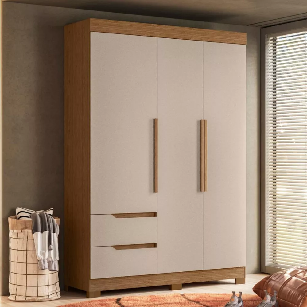 Guarda Roupa Solteiro 3 Portas 2 Gavetas Vivance  Albatroz