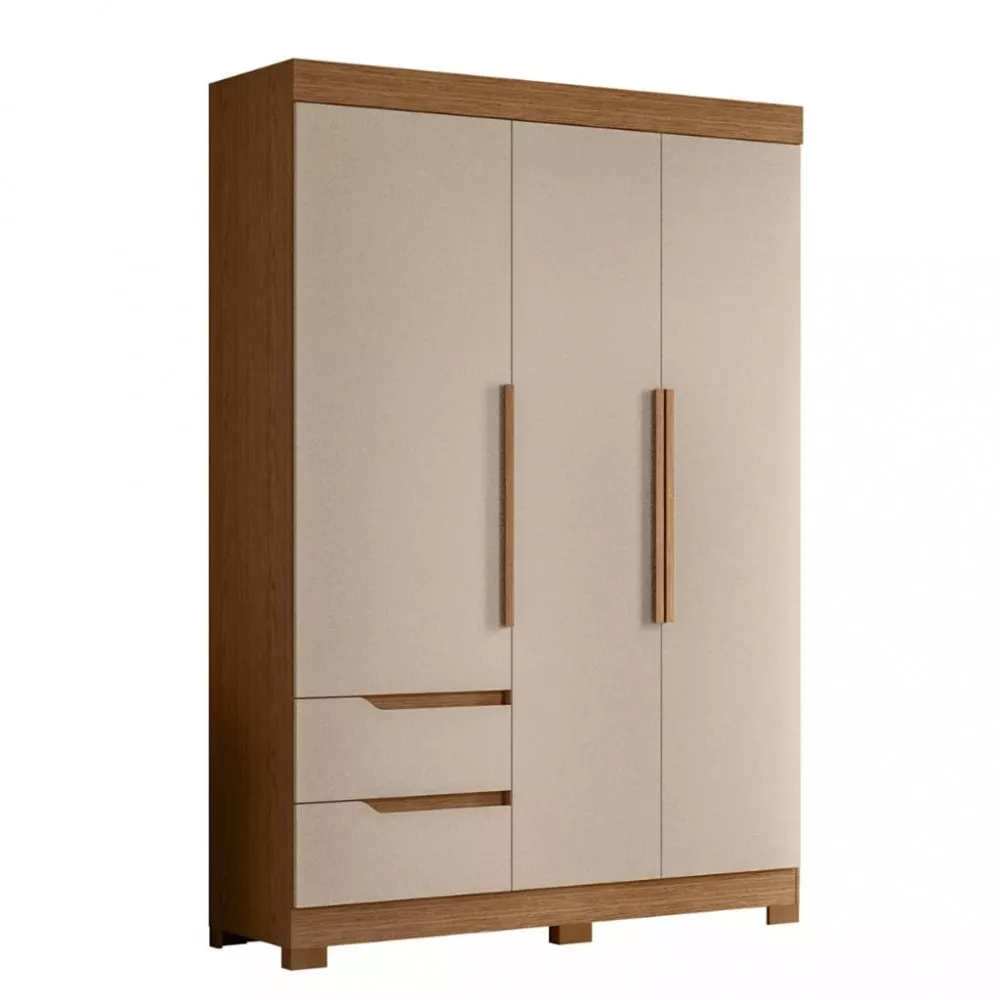 Guarda Roupa Solteiro 3 Portas 2 Gavetas Vivance  Albatroz