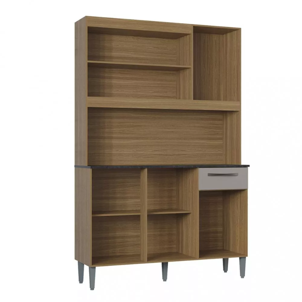 Cozinha Compacta 6 Portas 1 Gaveta 120cm Livia Poquema