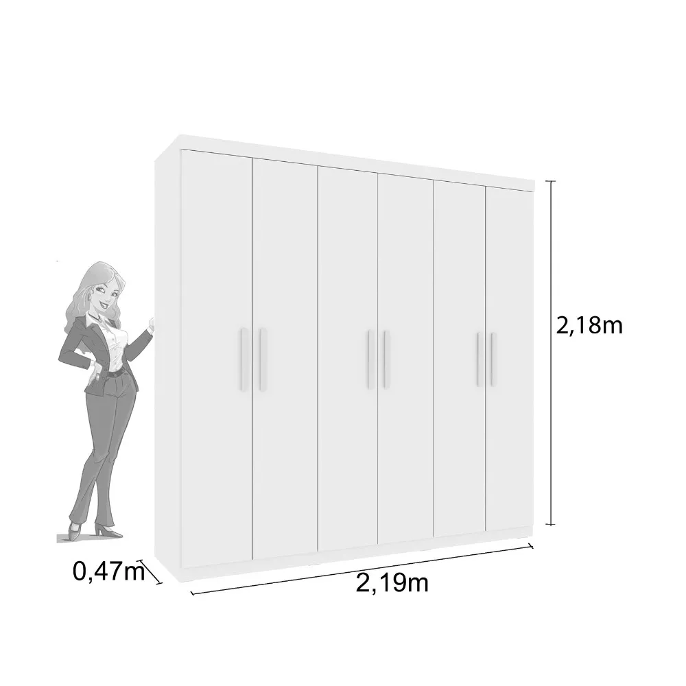 Guarda Roupa Casal 6 Portas Olimpo Tcil