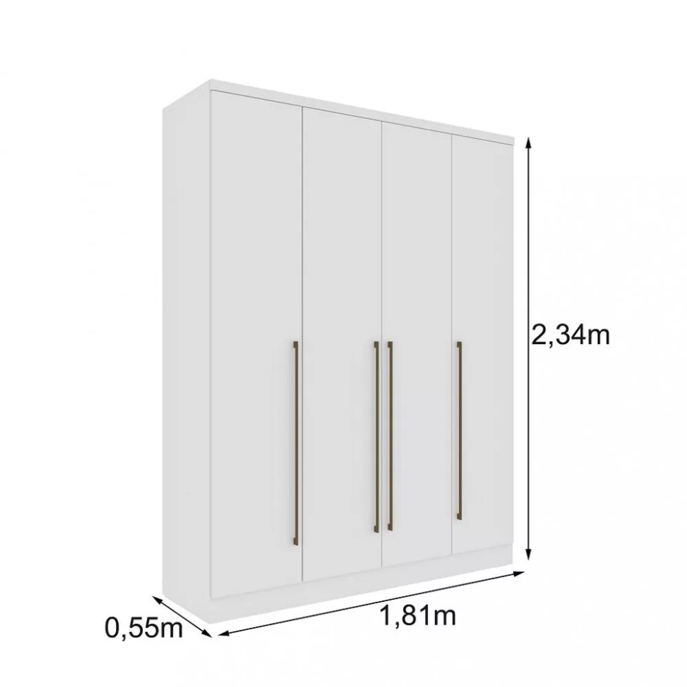 Guarda Roupa Solteiro 4 Portas 4 Gavetas Sevilla Tcil