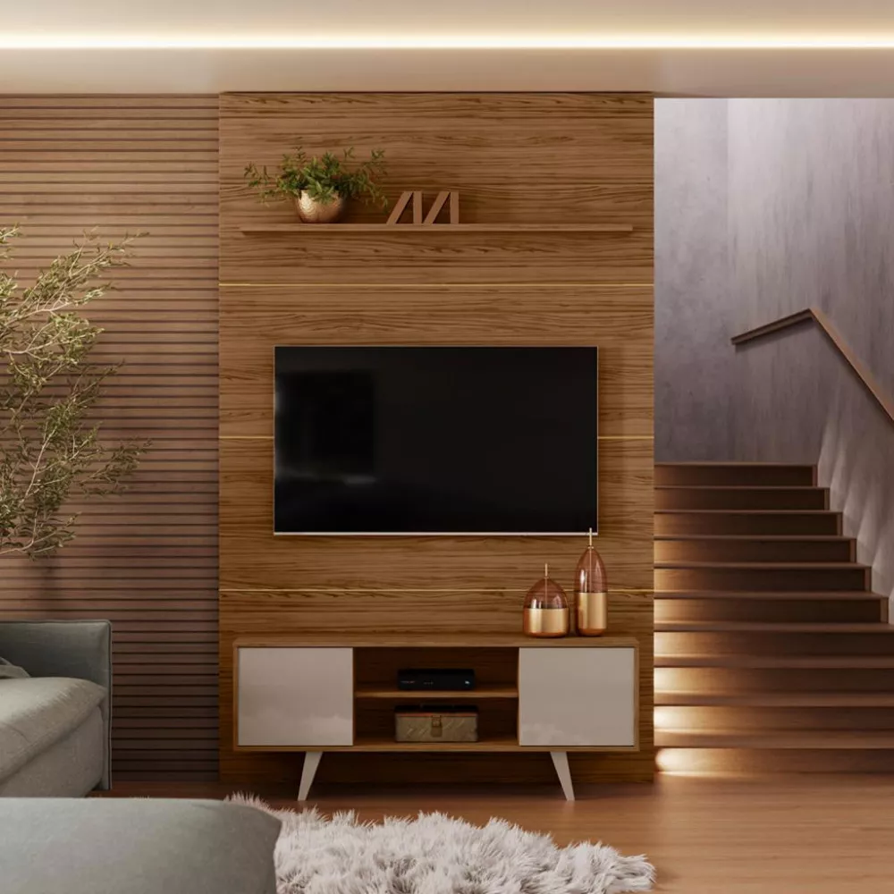 Painel Rack para TV até 65 Polegadas 2 Portas com Pés Panorama Madetec