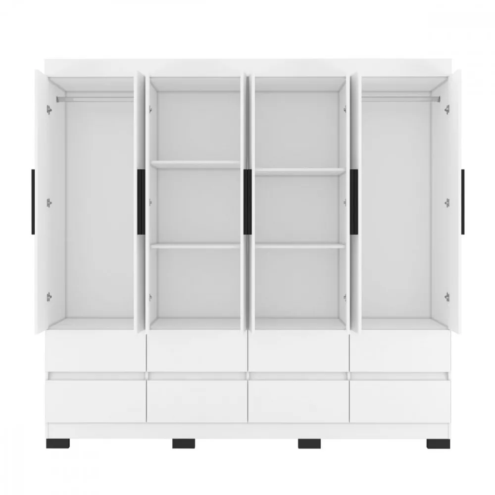 Guarda Roupa Esmeralda 8 Portas 8 Gavetas Sem Espelho Araplac