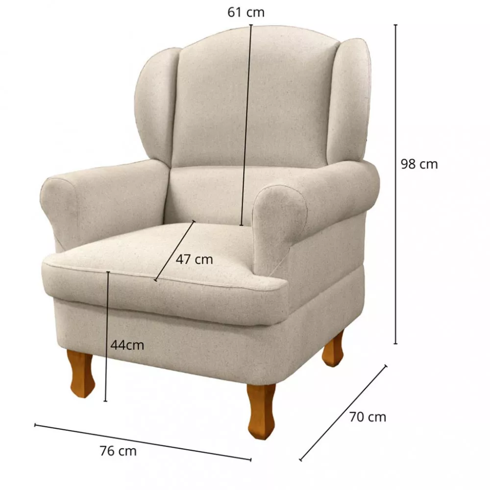 Poltrona de Amamentação Pés Fixos e Puff Sabrina Phoenix Baby