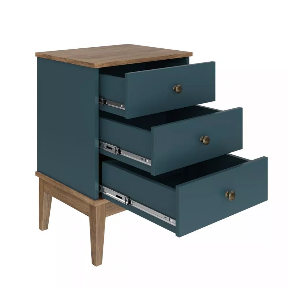 Mesa de Cabeceira 3 Gaveta Colonial Movelbento