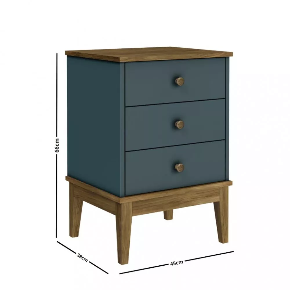 Mesa de Cabeceira 3 Gaveta Colonial Movelbento