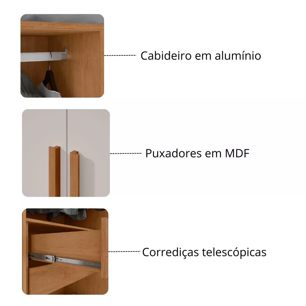 Guarda Roupa Casal 4 Portas Alonzo Lopas
