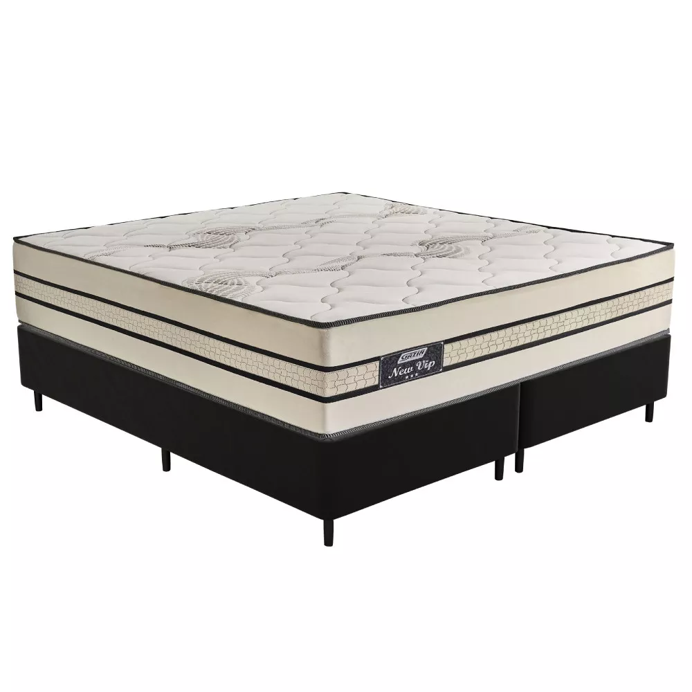 Cama Box King 193cm Molas Ensacadas New Vip 2CEN Gazin