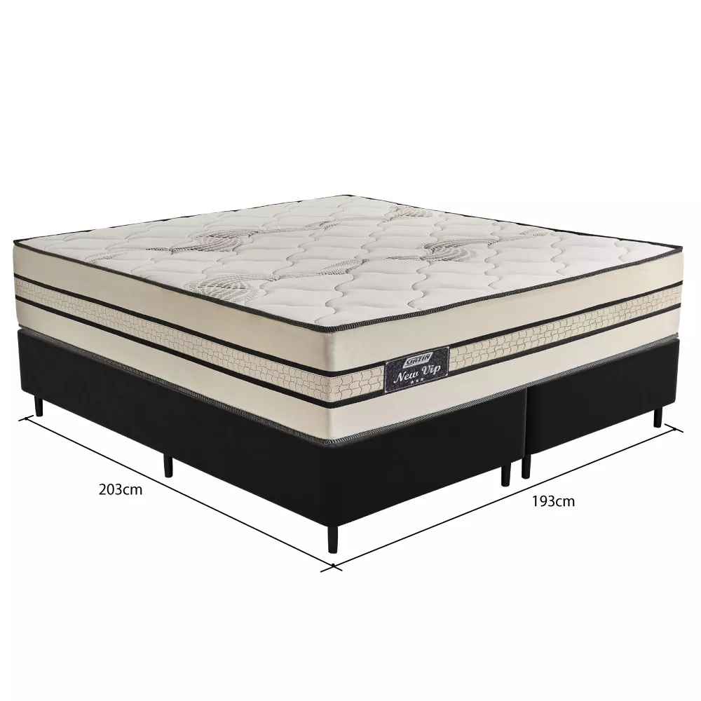 Cama Box King 193cm Molas Ensacadas New Vip 2CEN Gazin