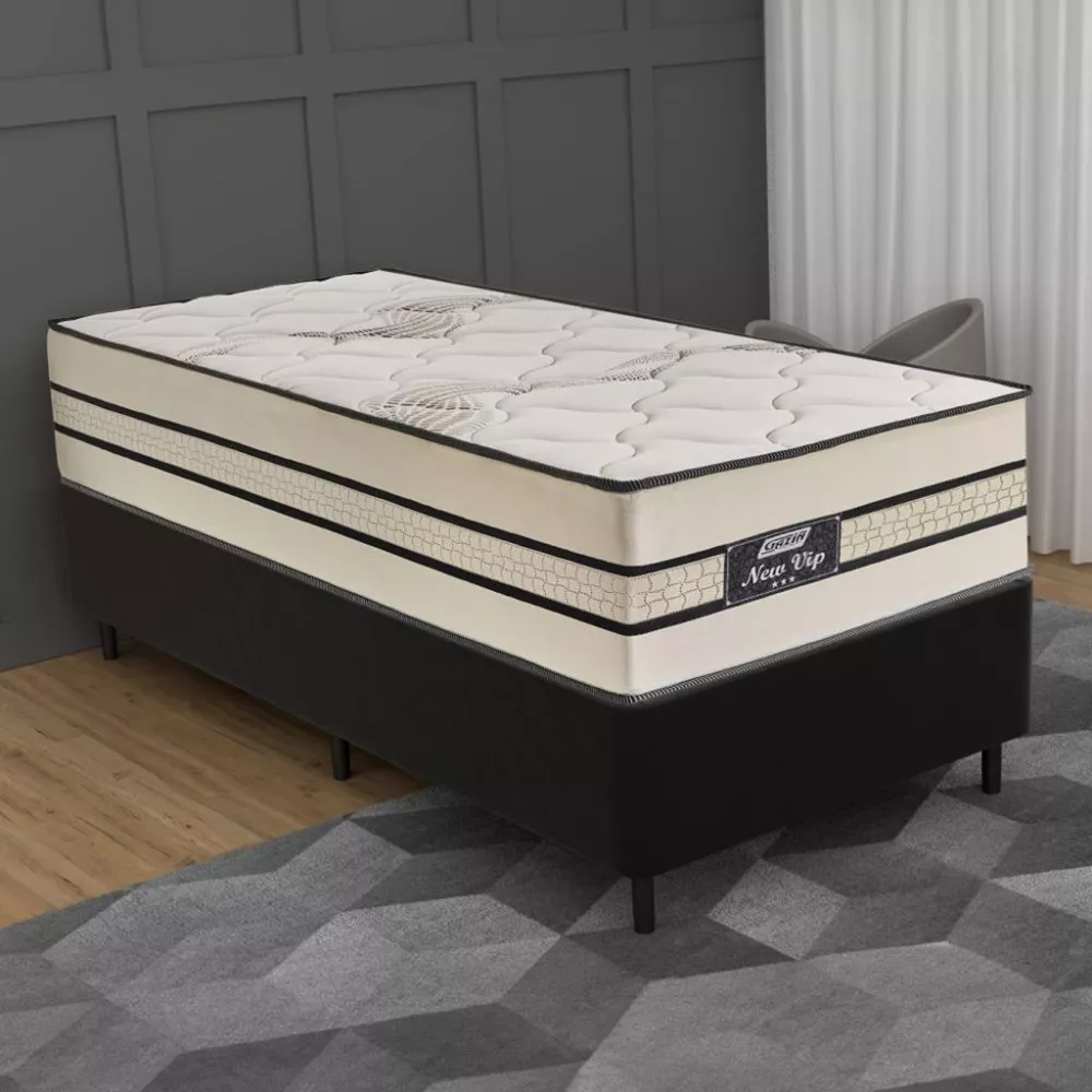 Cama Box Solteiro 88cm Molas Ensacadas New Vip 2CEN Gazin