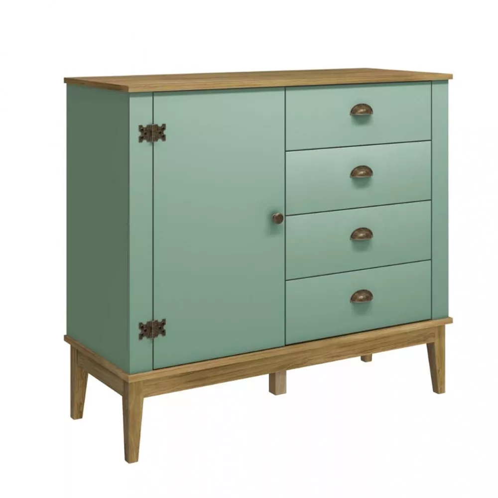 Cômoda 4 Gavetas 1 Porta Colonial Movelbento