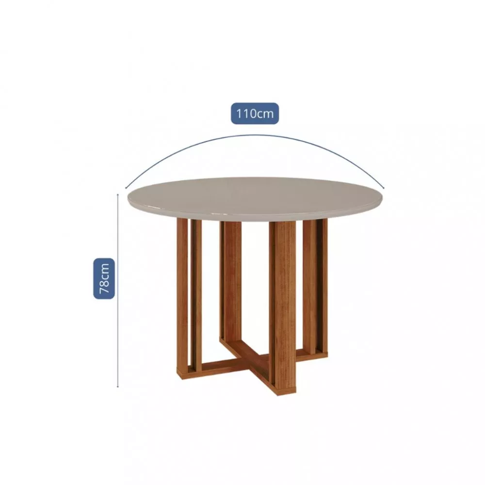 Image 2 of 3 of Mesa de Jantar Redonda com Vidro Flora Cimol