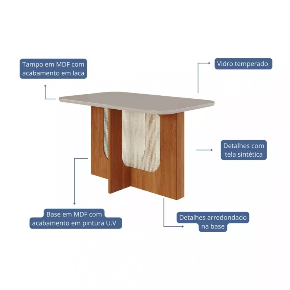 Mesa de Jantar 130cm Louise Cimol