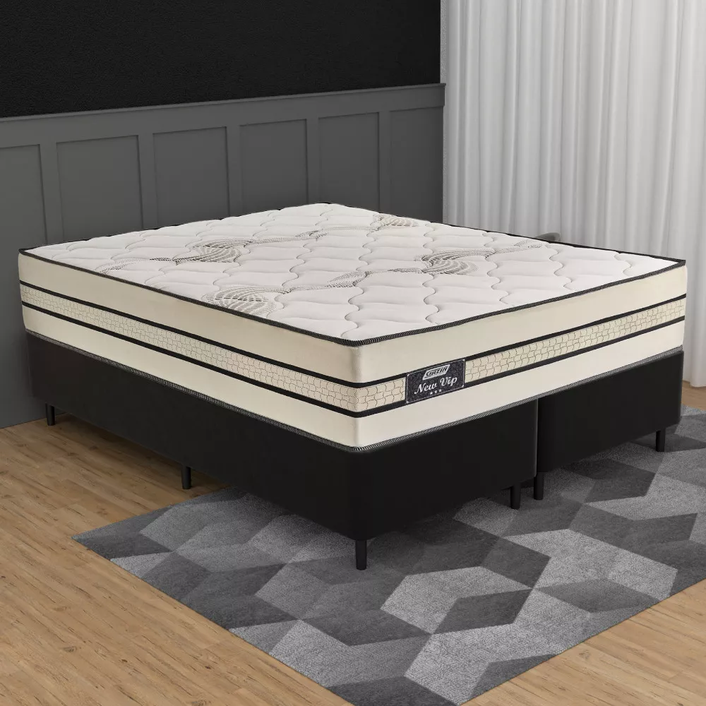 Cama Box Queen 158cm Molas Ensacadas New Vip 2CEN Gazin